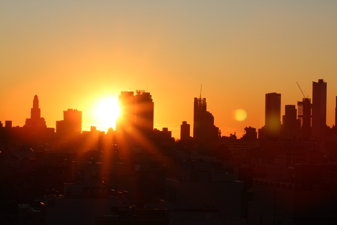 city skyline sunset