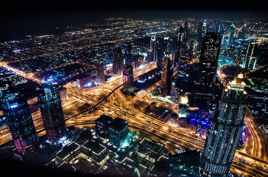 dubai skyline night